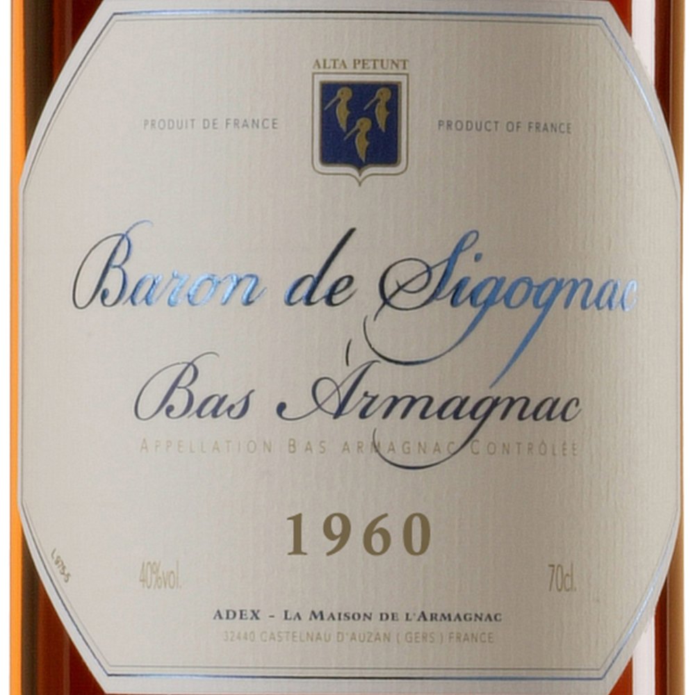 BARON DE SIGOGNAC ARMAGNAC MILLÉSIMÉ 1960 70 Cl